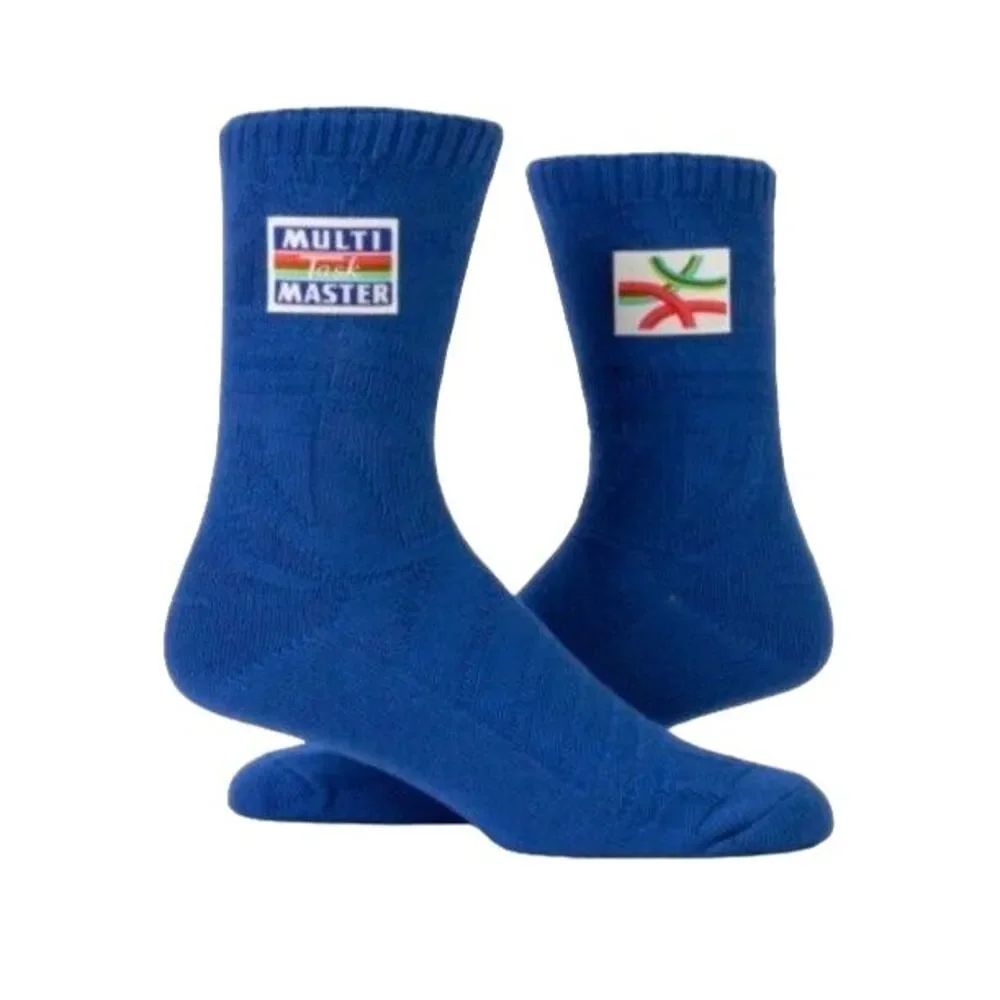 Blue Q Tag Crew Socks Multi Task Master Unisex S M NWT